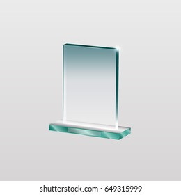 Realistic Blank Vector Glass Trophy Award
