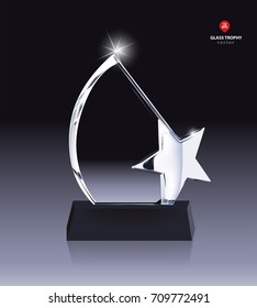 Realistic Blank Vector Glass Trophy Award