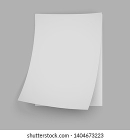 Realistic blank white A4 sheet template with soft shadows on white background. Vector Illustration EPS10