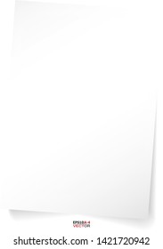 Realistic blank white A4 sheet template with soft shadows on white background. Vector Illustration EPS10