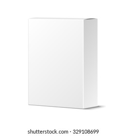 Realistic Blank White Product Package Box Mock-up. Container, Packaging Template. Vector.