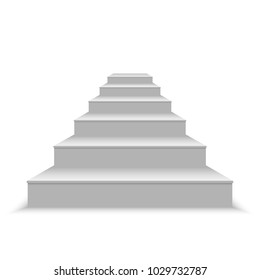 realistic blank white stairs. Vector illustration	
