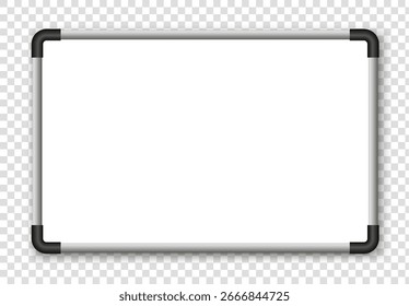 Vector en blanco realista de la pizarra aislado en el fondo limpio perfecto para el aula de la escuela de la presentación del negocio del espacio de trabajo de la oficina o el diseño educativo del contenido.