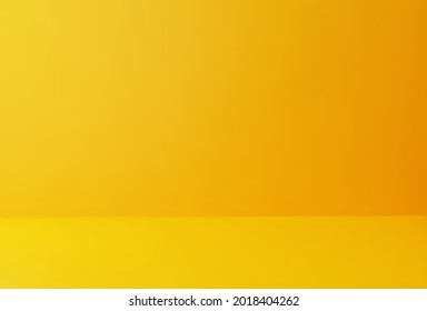 Realistic Blank yellow display on background with minimal style. 3d vector background.
