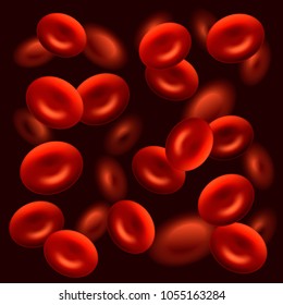 Realistic blood cells background. Vector illustration