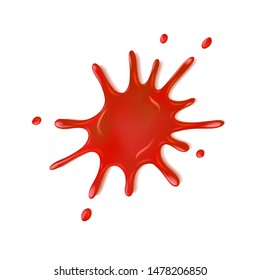 Realistic Blood Spatter Illustration Isolated On Stock Vector (Royalty ...