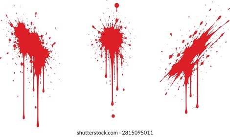 Realistic Blood Splatter Stain Design Element Vector Illustration