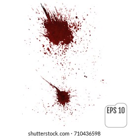 Realistic blood splatters. Elements of design for halloween. Vector illustration.