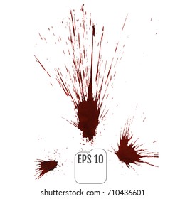 Realistic blood splatters. Elements of design for halloween. Vector illustration.