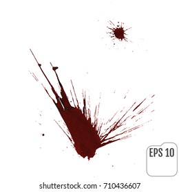 Realistic blood splatters. Elements of design for halloween. Vector illustration.