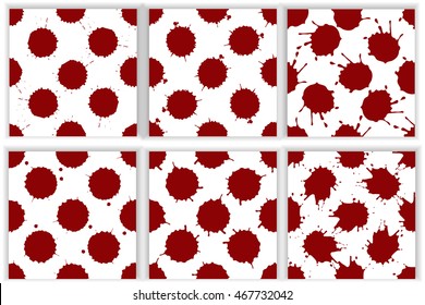 Realistic blood splatters pattern set
