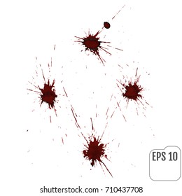 Realistic blood or wine splatters. Elements of design for halloween. Vector illustration.