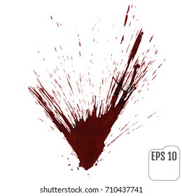 Realistic blood or wine splatters. Elements of design for halloween. Vector illustration.