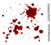 Realistic bloody splatters. Drop and blob of blood. Bloodstains. Vector illustration isolated on white background. Red puddles