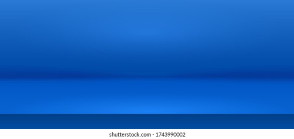 Realistic Blue Background. With well-drawn smooth gradients. Suitable layout for object presentation. Bright luxury space. It can also be a banner. Easy to edit and customize. Vector Illustrator EPS