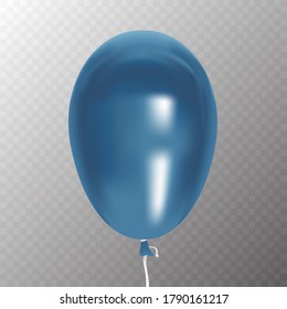 Realistic of blue balloon with transparency background