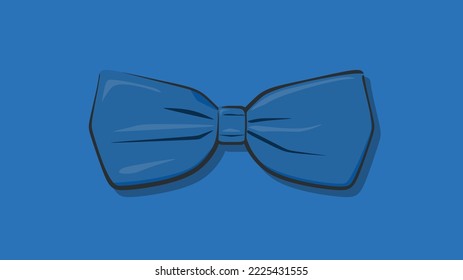 Realistic blue bow tie vector illustration, in trendy design style. Elegant Tie for men. Perfect for your graphic resources for many purposes.