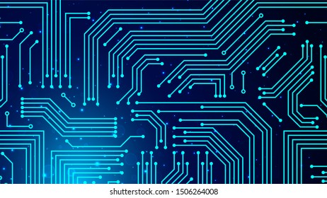 Realistic blue circuit board background Vector