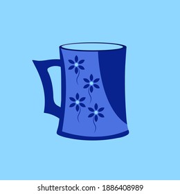 realistic blue color attractive coffee mugs Vector illustration
