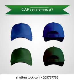 blue and green cap