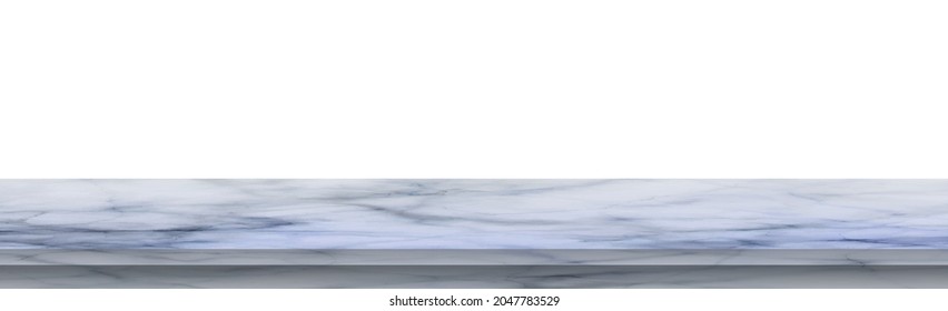 Realistic blue marble stone table top, background for presentation - Vector illustration