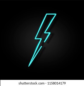 Realistic blue neon lightening sign, vector illustration