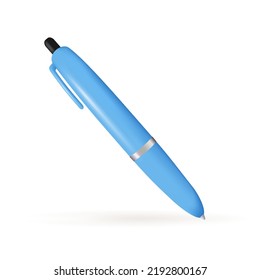 Realistic blue pencil line isolated on a white background. The vector imitation of 3D object
