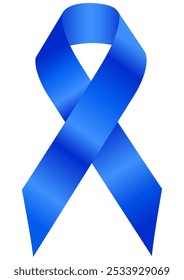 Realistic Blue ribbon. World Prostate Cancer Day concept. Bright medical banner, 3d tape. Men healthcare concepte. Vector illustration EPS 10. Design Template for a poster, Websites Magazines