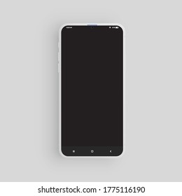 Realistic blue smartphone with UI, vector illustration