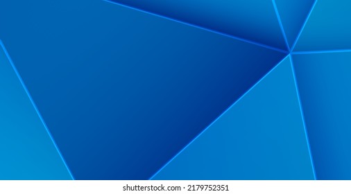 Realistic blue texture background with 3d triangle and deep shadow, light blue metal wallpaper 