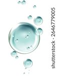 Realistic blue water bubbles Clipart