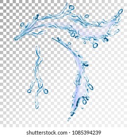 realistic Blue water splash with drops, vector illustration