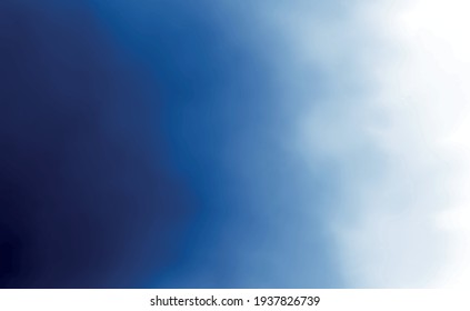 Realistic blue watercolor panoramic texture on white background - Vector illustration