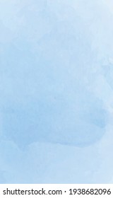 Realistic blue watercolor panoramic texture on white background - Vector illustration
