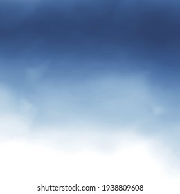 Realistic blue watercolor panoramic texture on white background - Vector illustration