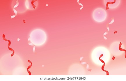 Realistic blurred confetti background design.