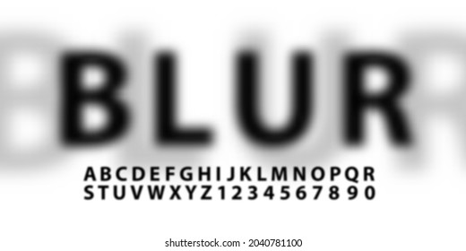 Realistic blurred defocus font effect in vector format