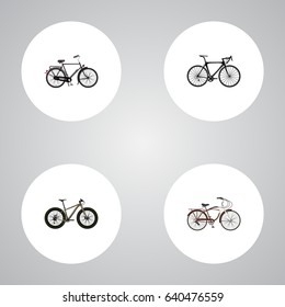 Realistic Bmx, Journey Bike, Exercise Riding And Other Vector Elements. Set Of Lifestyle Realistic Symbols Also Includes Bmx, Bicycle, Bike Objects.