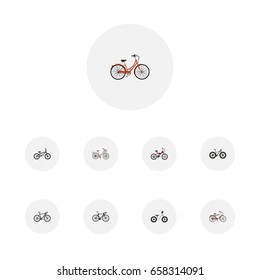 Realistic Bmx, Retro, Exercise Riding And Other Vector Elements. Set Of  Realistic Symbols Also Includes Bike, Cruise, Retro Objects.