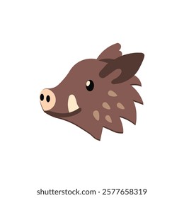 Realistic boar face vector icon. 