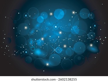 Realistic Bokeh Blue Light Effect Glow Background