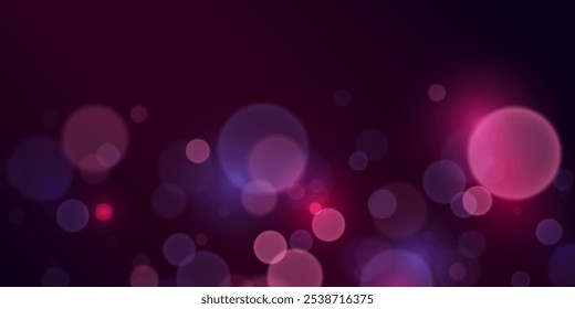 Realistic bokeh and flash light. Vector illustration