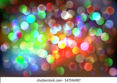 realistic bokeh lights - vector background