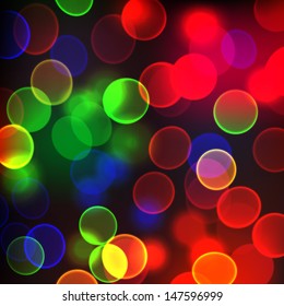 realistic bokeh lights - vector background