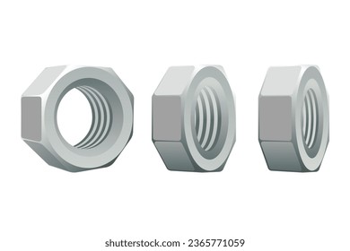 realistic bolt vector illustration on the isolated white background