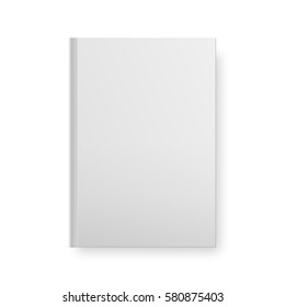 Realistic book blank cover isolated on white. Vector mock up.