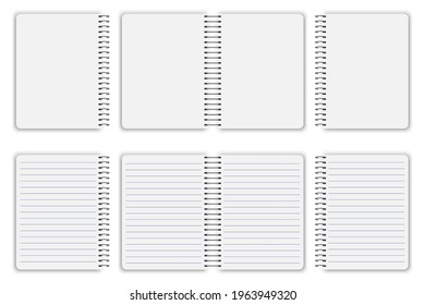 Realistic Book Cover Notebook Mockup Isolated Stock Vector (Royalty ...