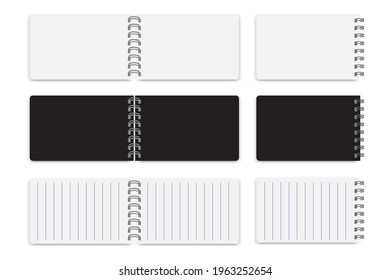 Realistic book covers. notebook mockup isolated.  Book cover for paper design. Vector illustration. Stock image. EPS 10.