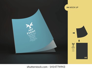 Realistic book mockup. Cover design template. Perspective view. 3d vector illustration. 