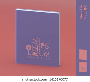 Realistic book mockup. Cover design template. Perspective view. 3d vector illustration. 